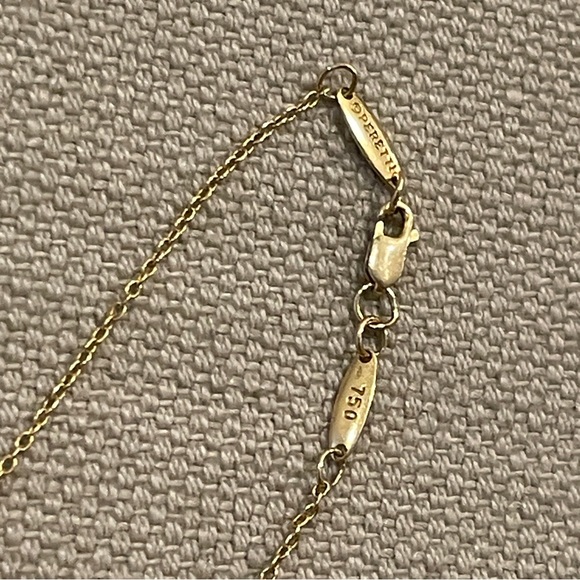 ❤️Tiffany & Co.❤️Elsa Peretti 18k Tri-Color Gold Triple Open Hearts Necklace - Picture 7 of 9